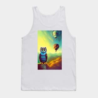 Owl And Hot Air Balloons Tank Top